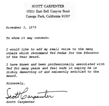 [Scott Carpenter Letter']