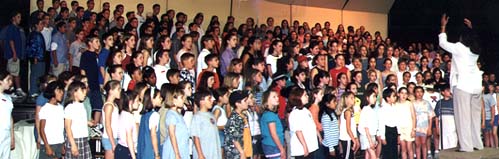 [Judith Willoughby with Elementary School Honor Choir]